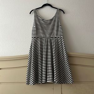 Black and white striped dress in large.